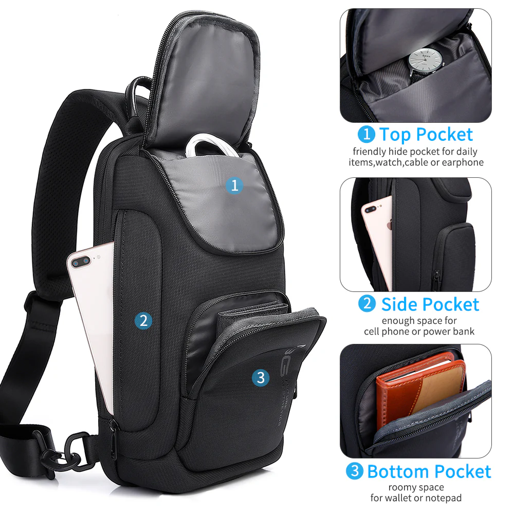 BANGE MESSENGER BAG GRAY BG-3097 thumbnail 10