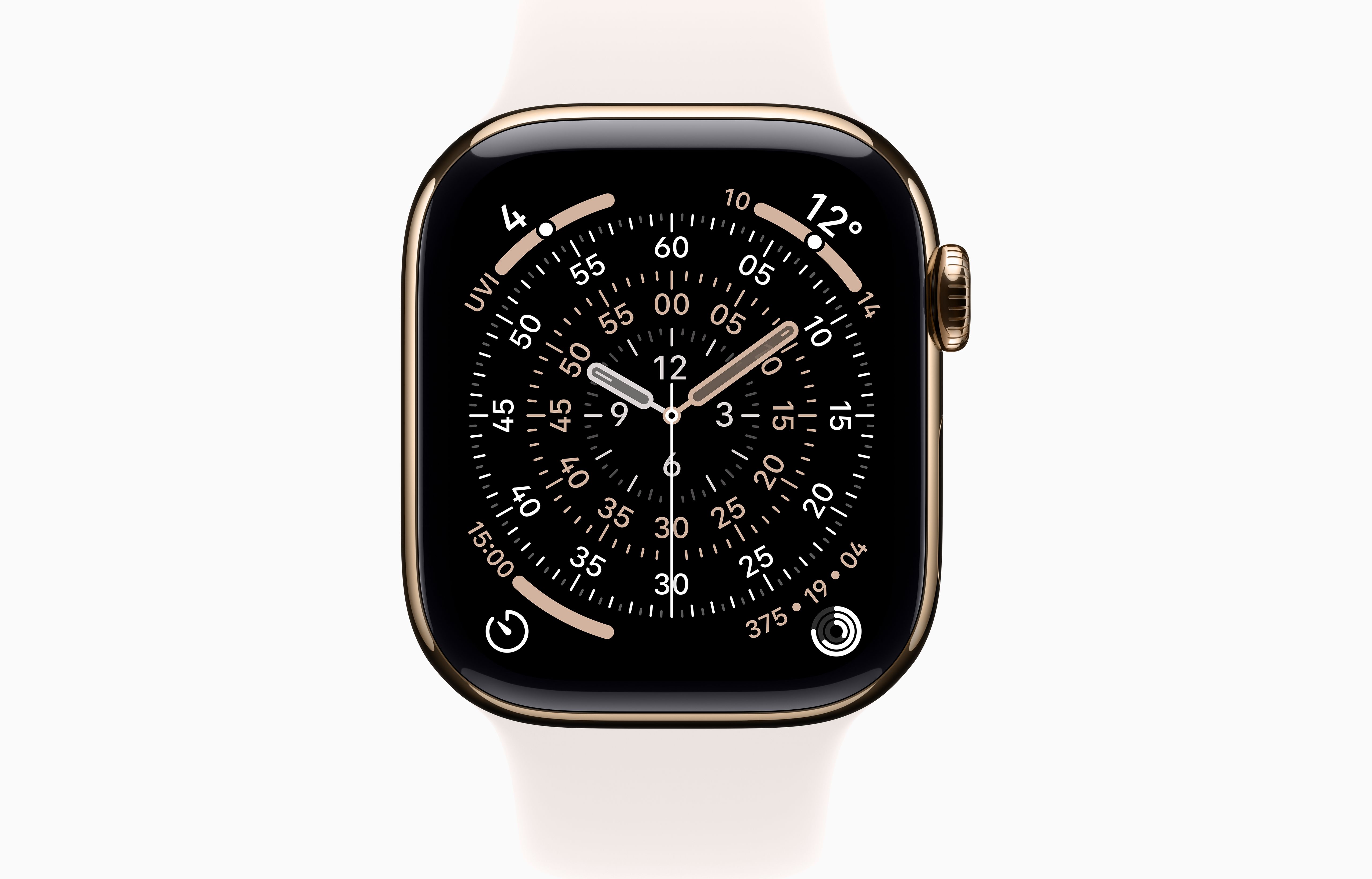 APPLE WATCH SERIES 11 GPS+ CELLULAR 42MM GOLD TITANIUM CASE WITH LIGHT BLUSH SPORT BAND M/L MF8X4 thumbnail 4