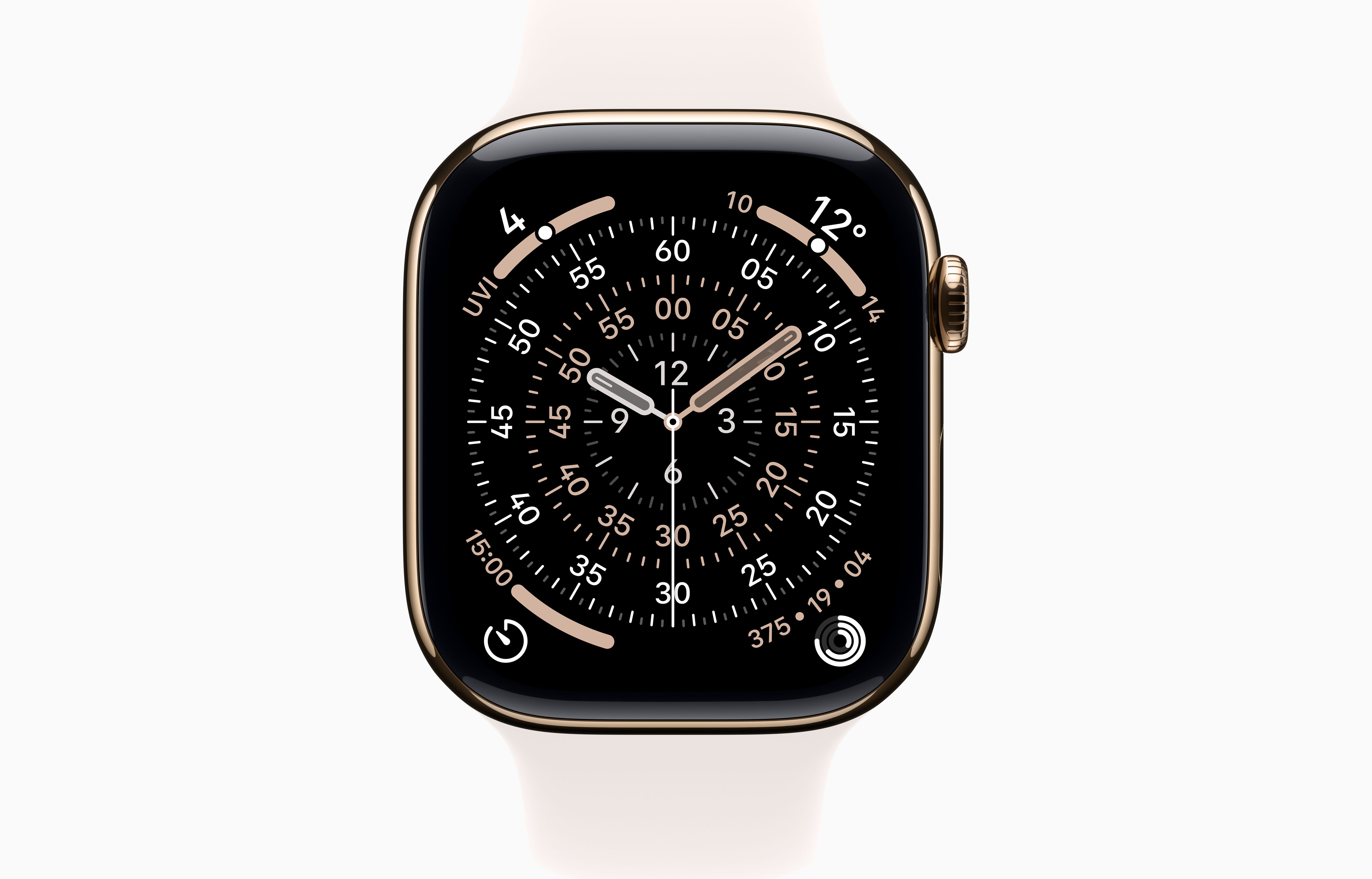 APPLE WATCH SERIES 11 GPS+ CELLULAR 46MM GOLD TITANIUM CASE WITH LIGHT BLUSH SPORT BAND ML MFD64 thumbnail 4