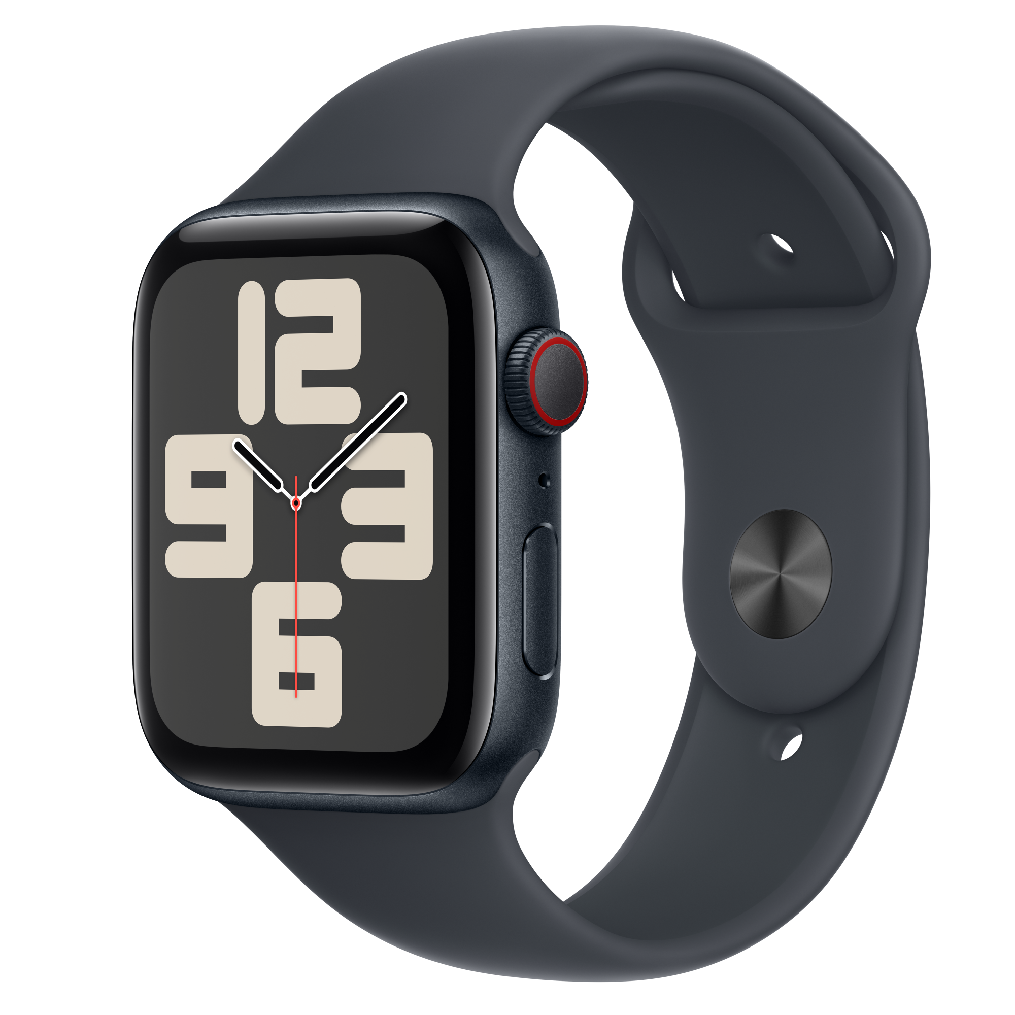 APPLE WATCH SE GPS + CELLULAR 44MM SPACE GRAY ALUMINUM CASE BLACK SPORT BAND MYF02