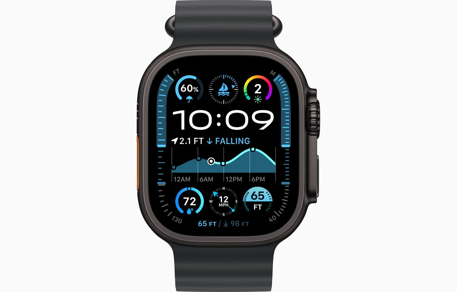 Apple Watch Ultra 2 49mm GPS + Cellular - Black Titanium with Black Ocean Band MX4P3 thumbnail 3