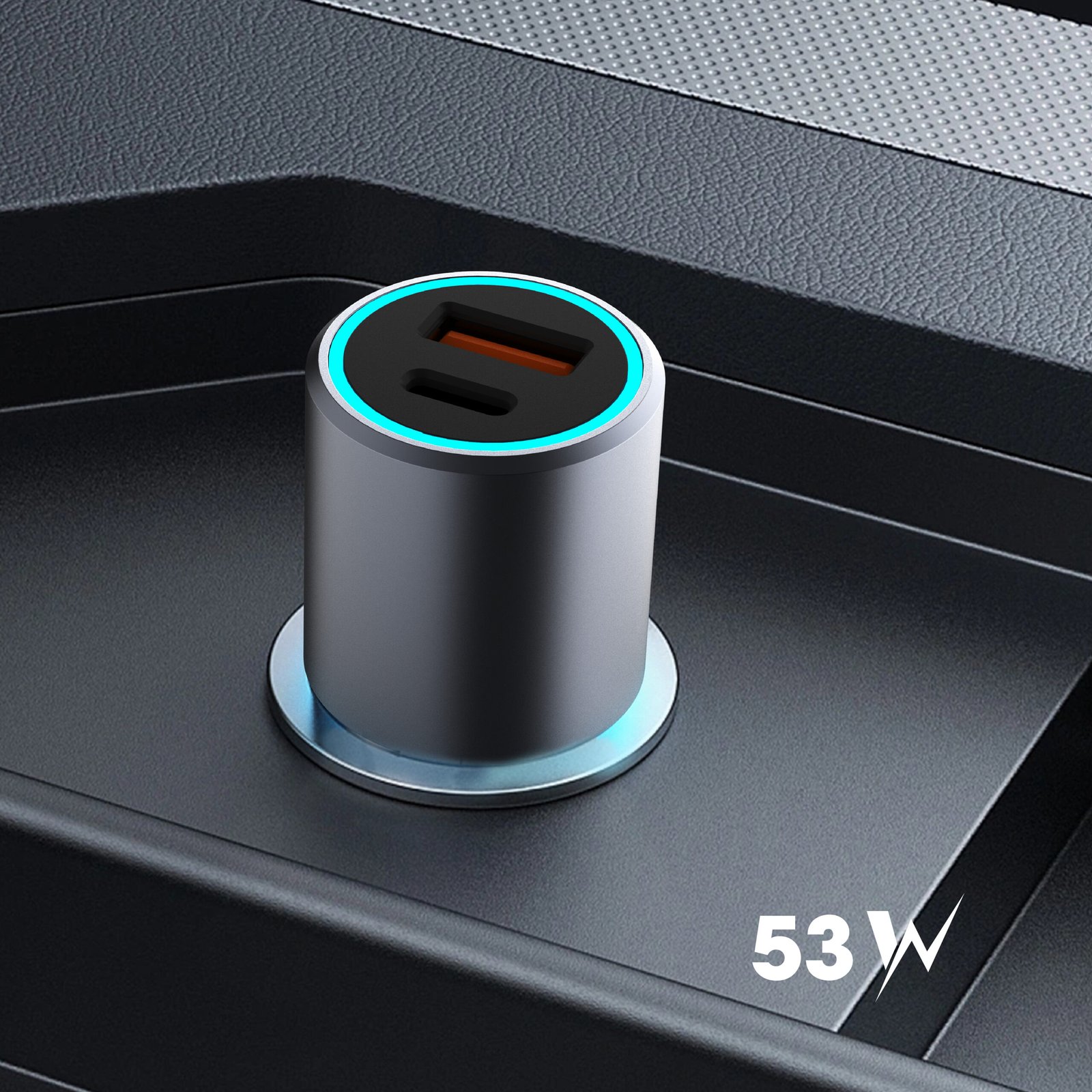 BLUPEBBLE NAVI POWER 53W WITH 1XUSB-C PD AND 1XUSB-A QC CAR CHARGER BP-CC053-SG thumbnail 9