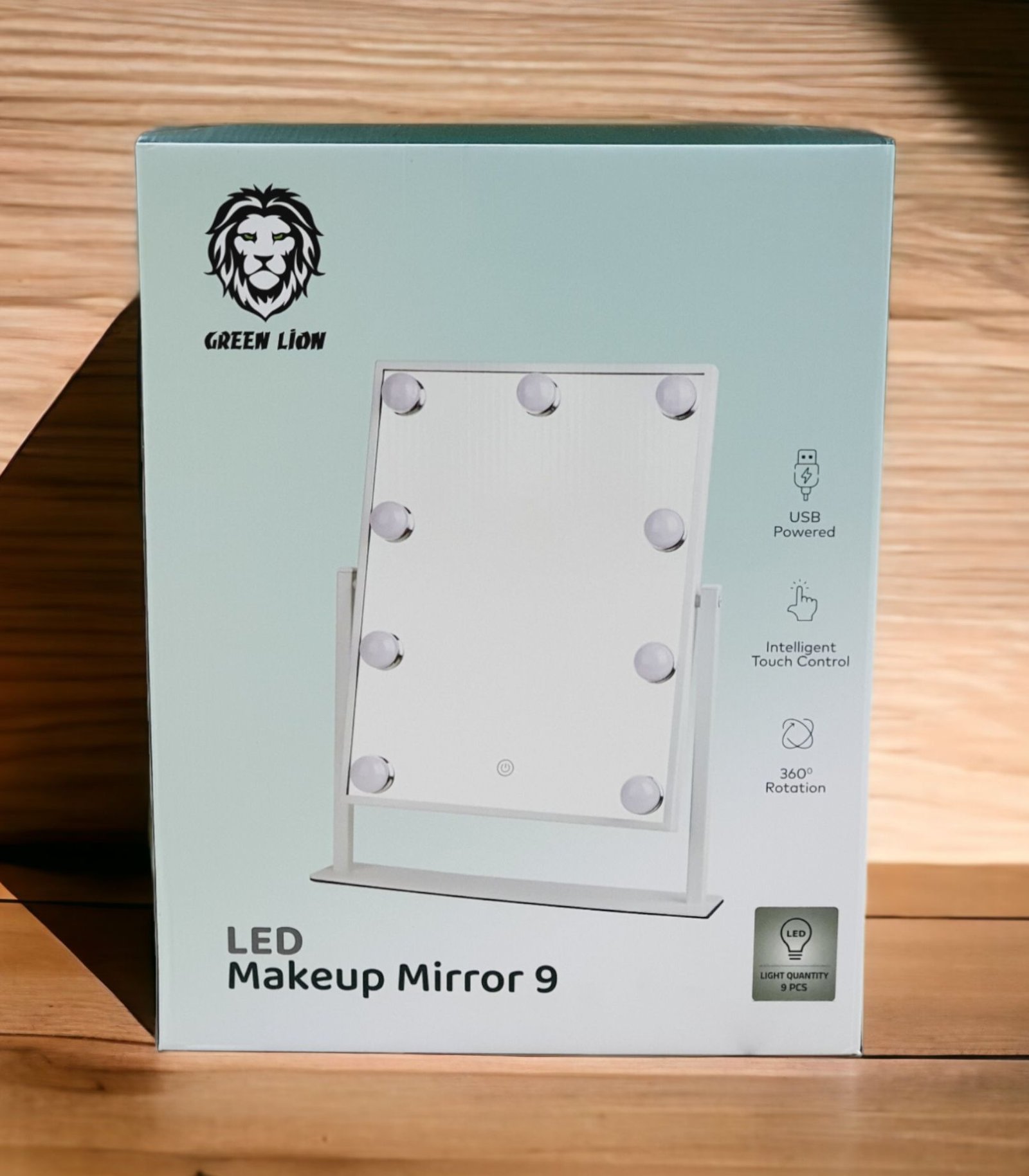 GREEN LION BRIGHTENING 9 LED MAKEUP MIRROR WHITE GNBR9LEDMIRWH thumbnail 3