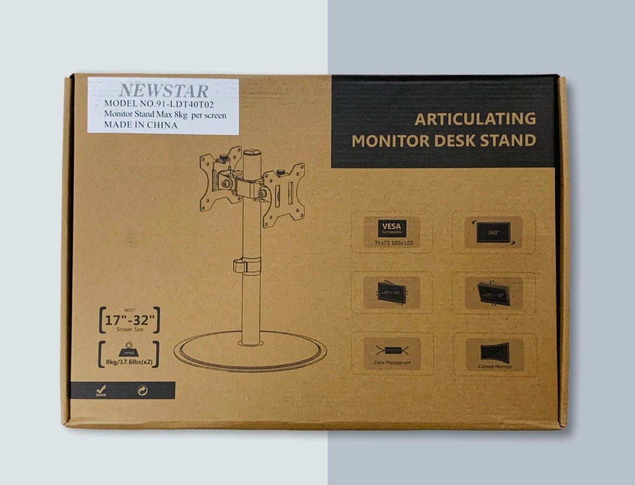 NEWSTAR ARTICULATING MONITOR DESKTOP STAND 17"TO 32" 91-LDT40T02 thumbnail 3