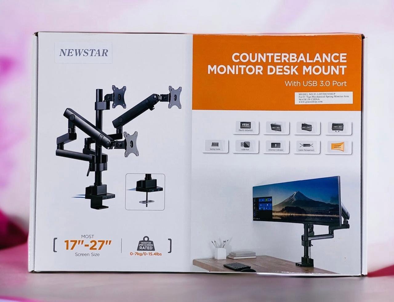 NEWSTAR COUNTERBALANCE TV MONITOR DESK MOUNT BLACK 91-LDT20C036UP thumbnail 3