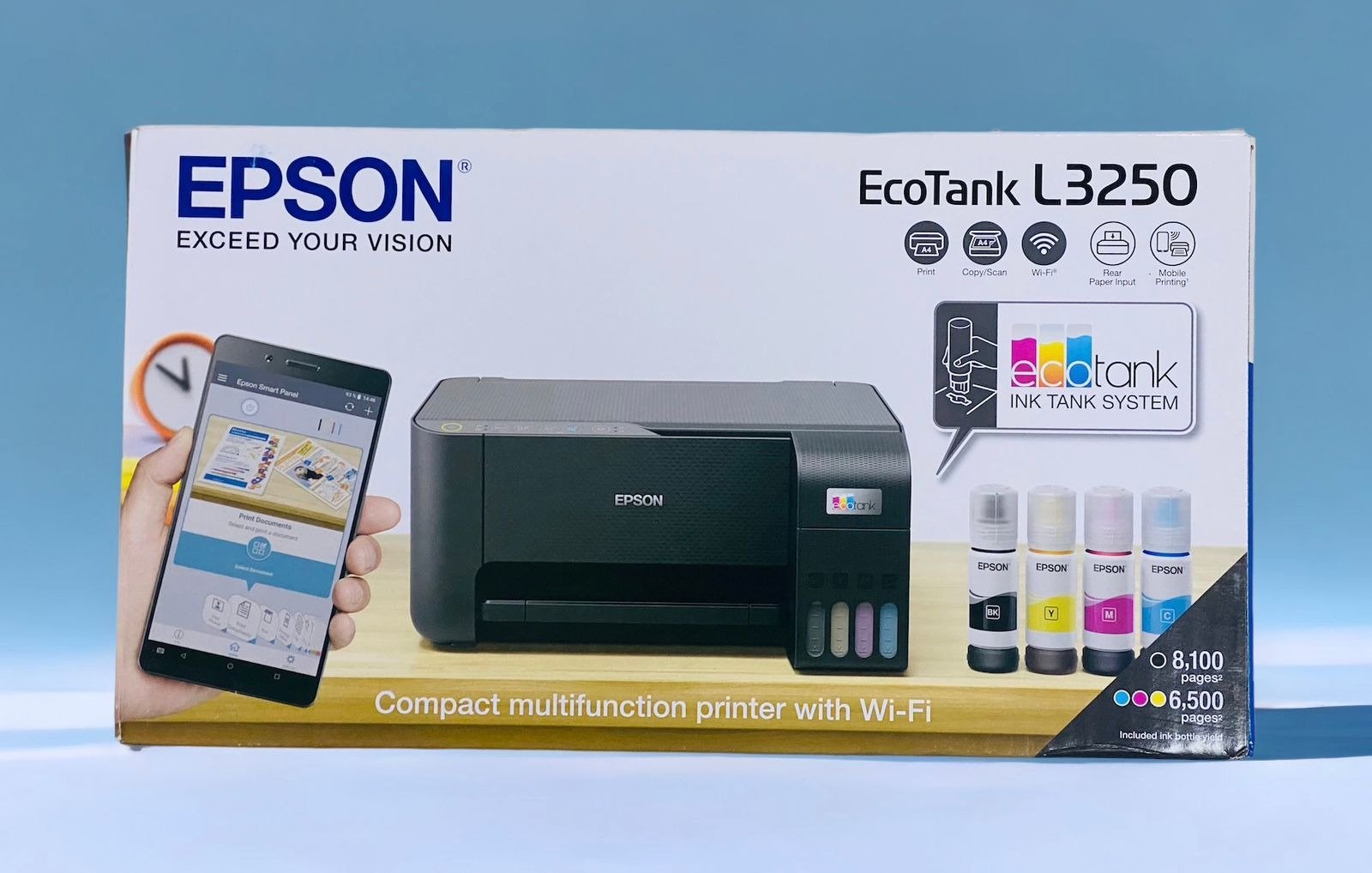 Epson EcoTank L3250 3-in-1 Home Ink Tank Printer - Cost-Effective Printing, Scanning, and Copying thumbnail 8