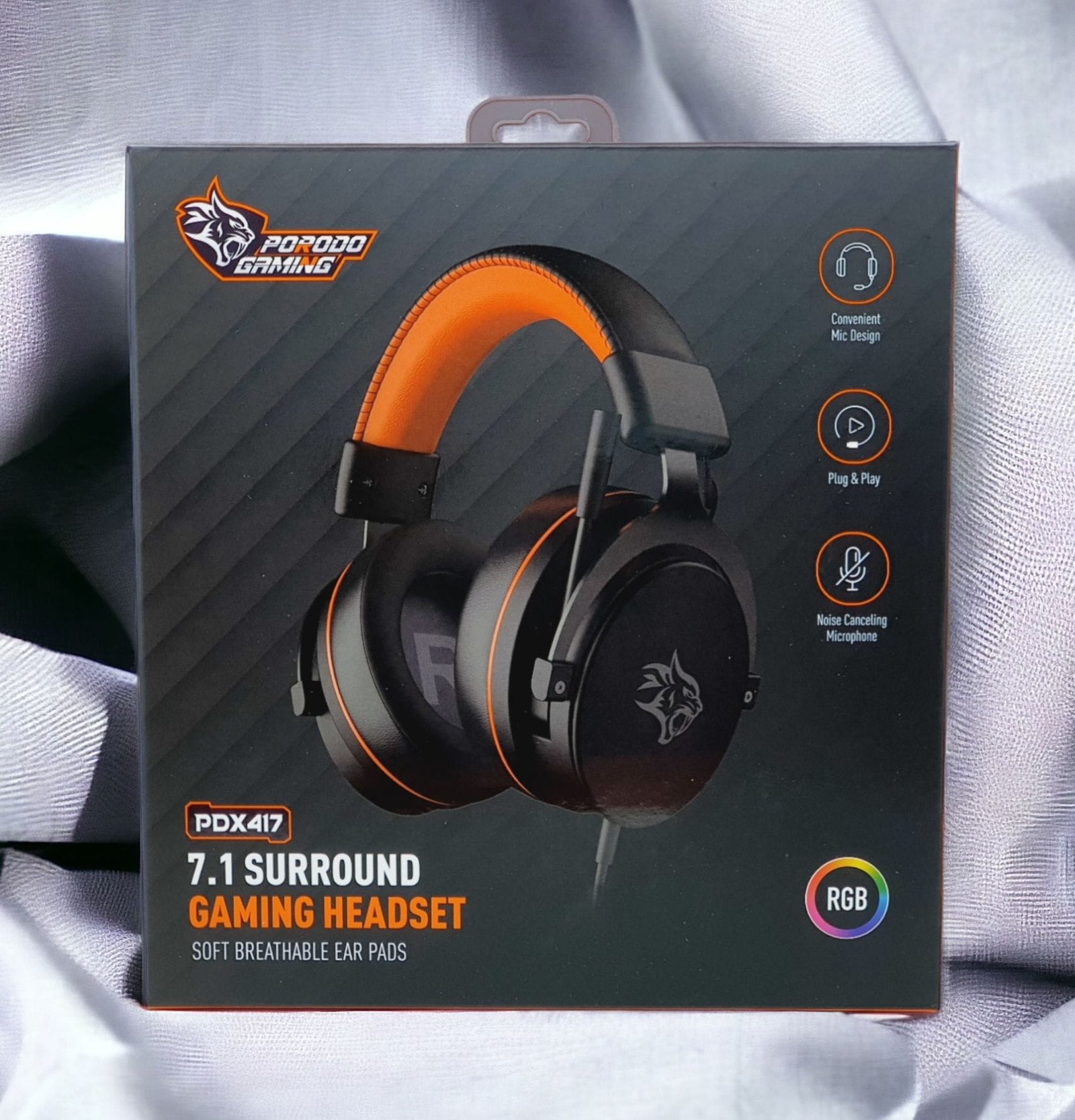 Porodo Gaming 7.1 Surround Headset PDX417 - Soft, Breathable Ear Pads for Extended Comfort thumbnail 3