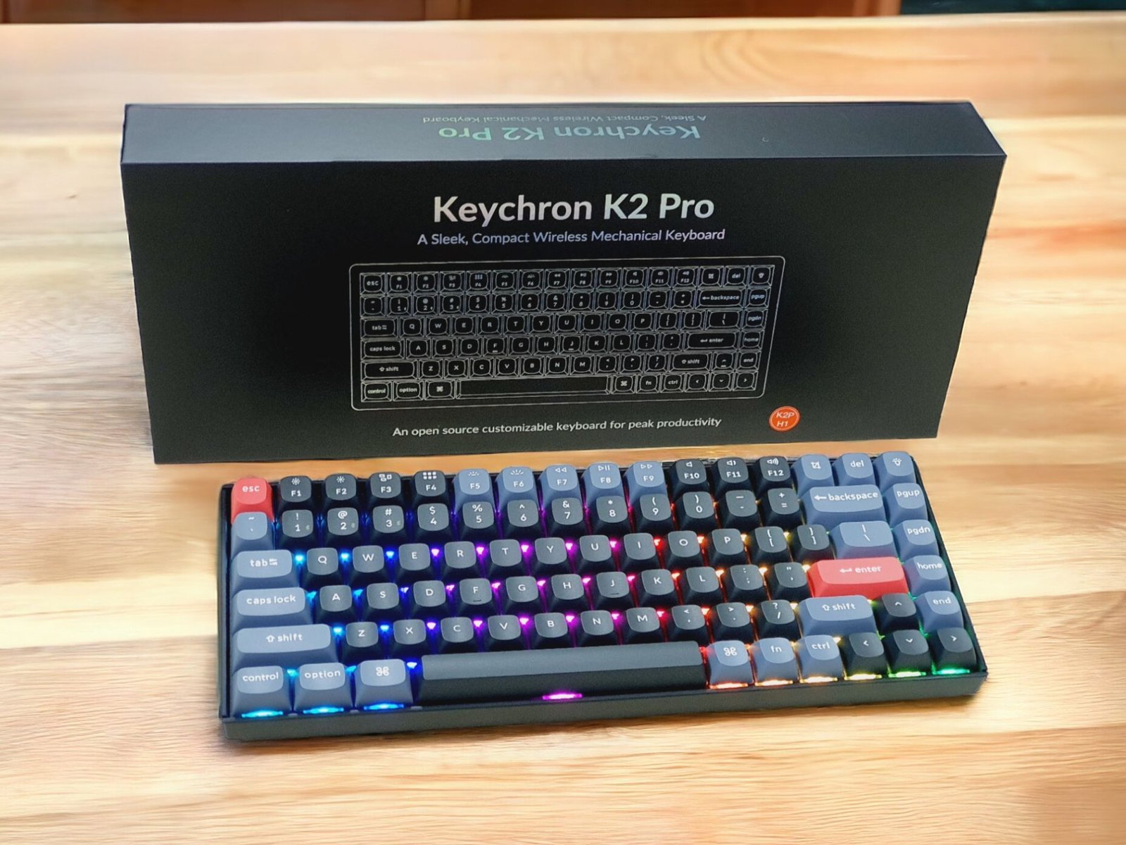 KEYCHRON K2 PRO 84 KEYS KEYCHRON K PRO MECHANICAL KEYBOARD BLACK RGB BACK LIGHT RED SWITCHES K2P-H1 thumbnail 5
