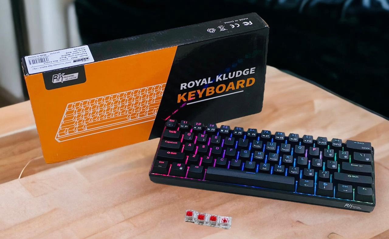 ROYAL KLUDGE GAMING KEYBOARD RGB TRI MODE HOT PLUG RED SWITCH BLACK RK61 thumbnail 3