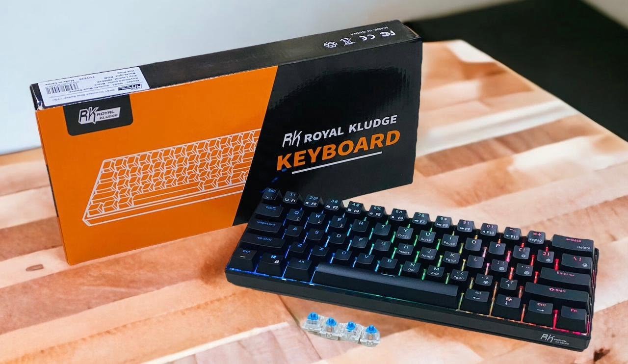 ROYAL KLUDGE GAMING KEYBOARD RGB TRI MODE HOT PLUG BLUE SWITCH BLACK RK61 thumbnail 3
