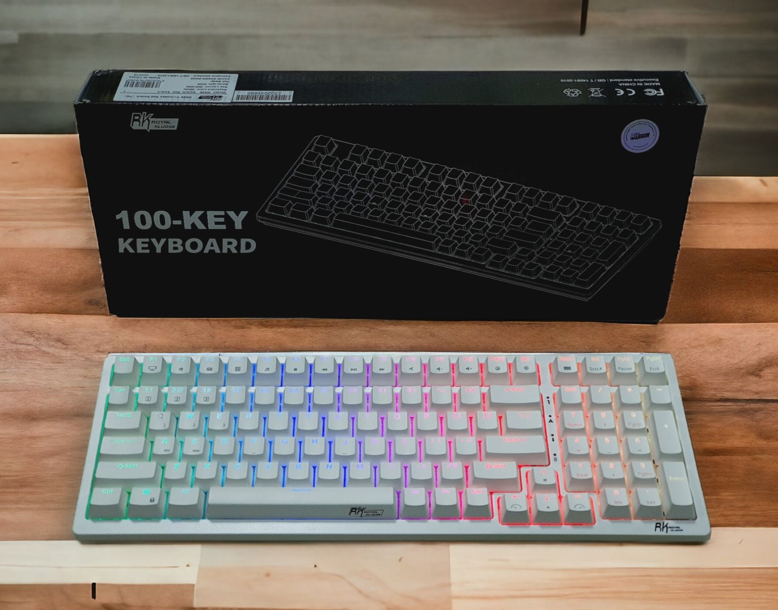 ROYAL KLUDGE GAMING KEYBOARD RGB TRI MODE HOT PLUS RED SWITCH WHITE RK98 thumbnail 3
