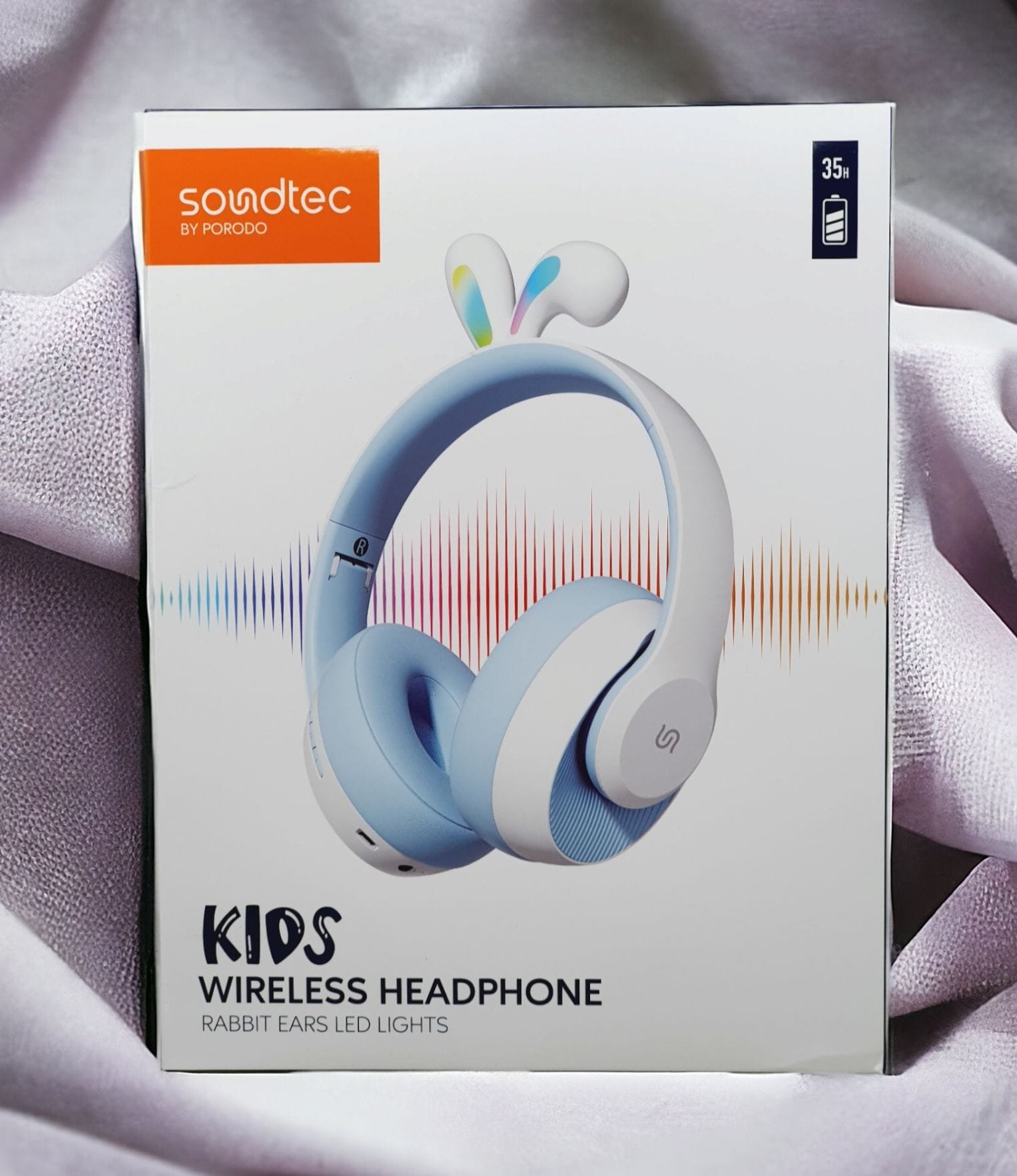 Porodo Soundtec Kids Wireless Rabbit Ear LED Lights Headphone Blue thumbnail 5