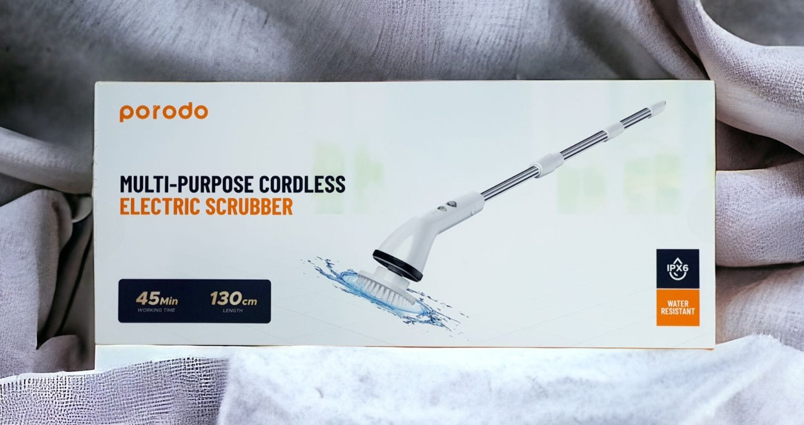 PORODO MULTI PURPOSE CORDLESS ELECTRIC SCRUBBER WHITE PD-LFSESC-WH thumbnail 3