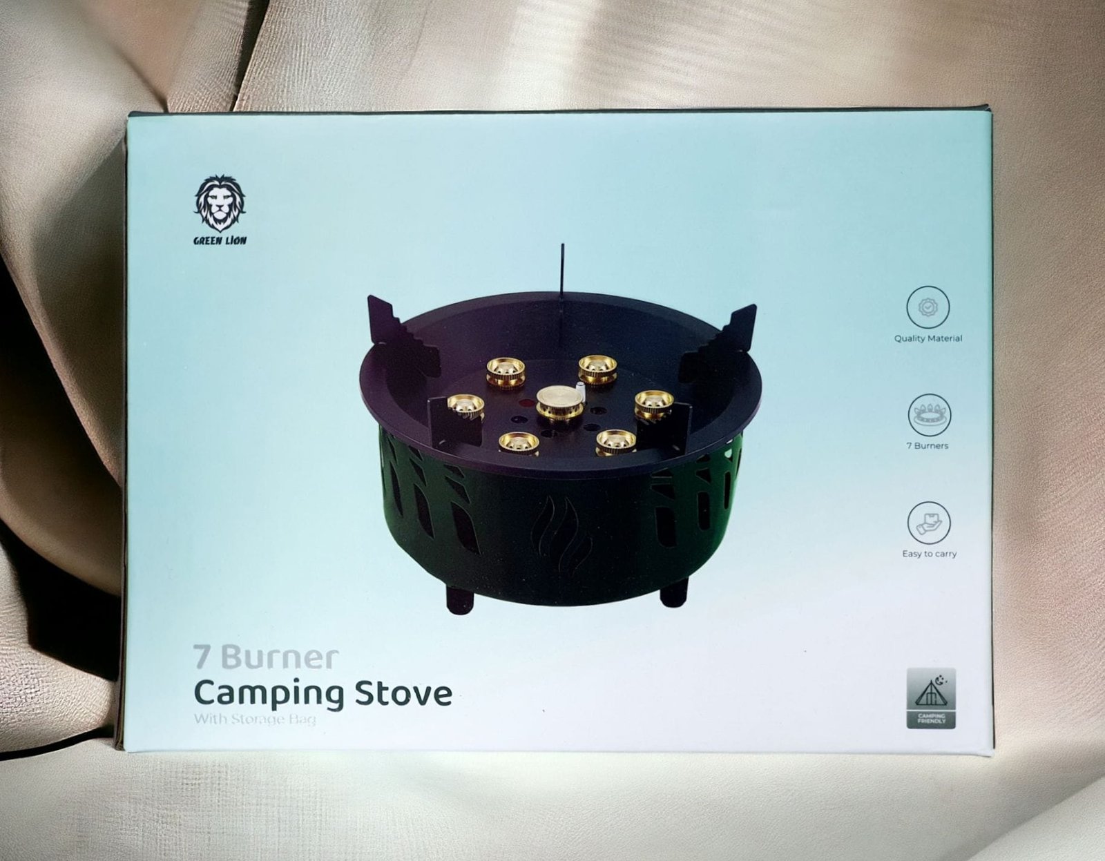 GREEN LION SEVEN BURNER CAMPING STOVE WITH STORAGE BAG GREEN GN7BCMSTOVEGN thumbnail 7