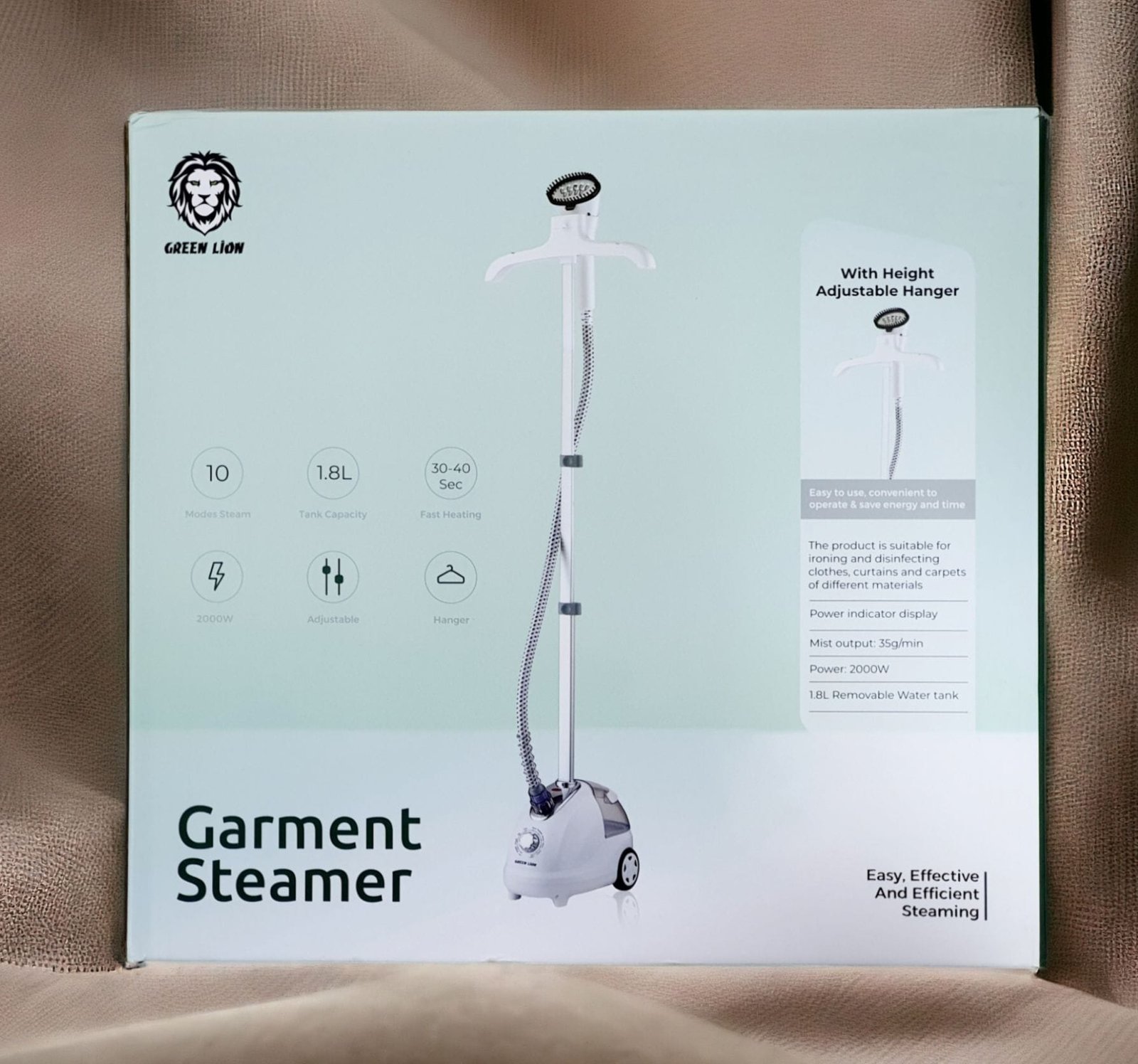 GREEN LION PORTABLE HOUSEHOLD GARMENT STEAMER 5 FUNCTIONAL WHITE GNGMPTS19FWH thumbnail 5