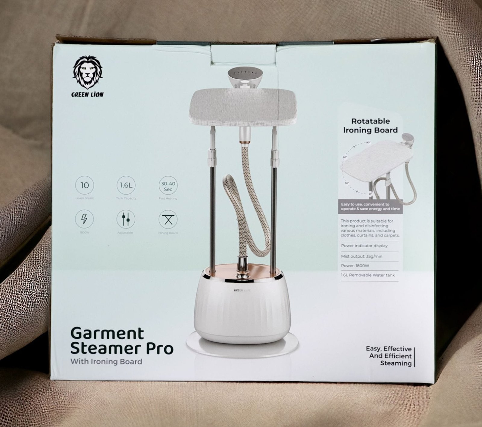 GREEN LION PORTABLE HOUSEHOLD GARMENT STEAMER PRO 7 FUNCTIONAL WHITE GNGMPTSIN7FWH thumbnail 5