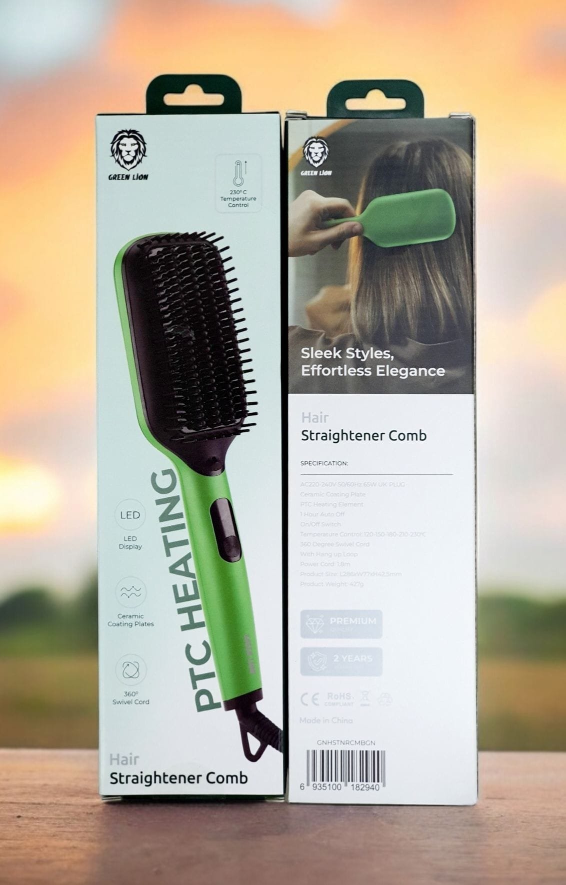 GREEN LION HAIR STRAIGHTENER COMB GREEN GNHSTNRCMBGN thumbnail 4