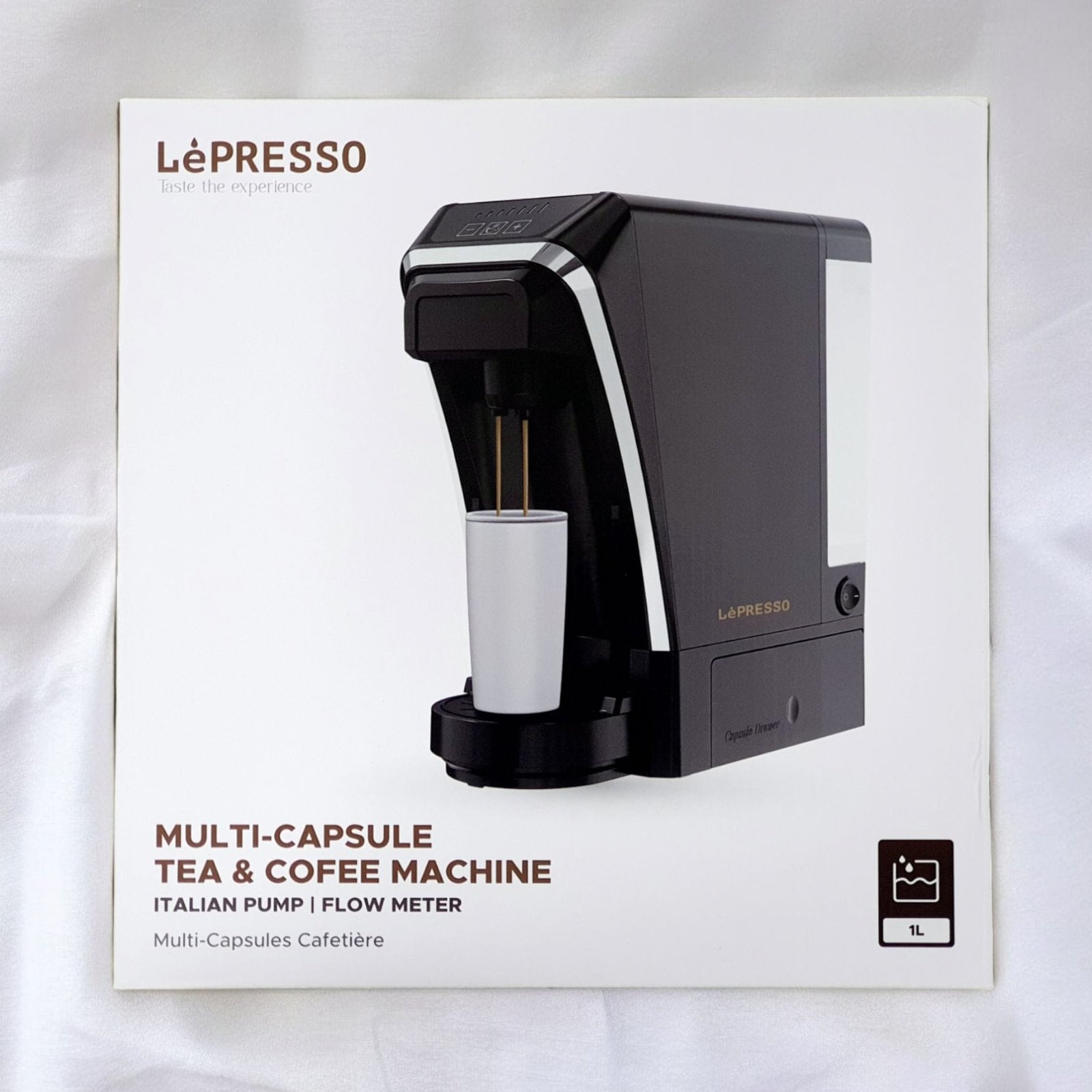LEPRESSO MULTI CAPSULE TEA & COFFEE MACINE WITH ITALIAN PUMP/FLOW METER BLACK LPMFCMSBK thumbnail 10