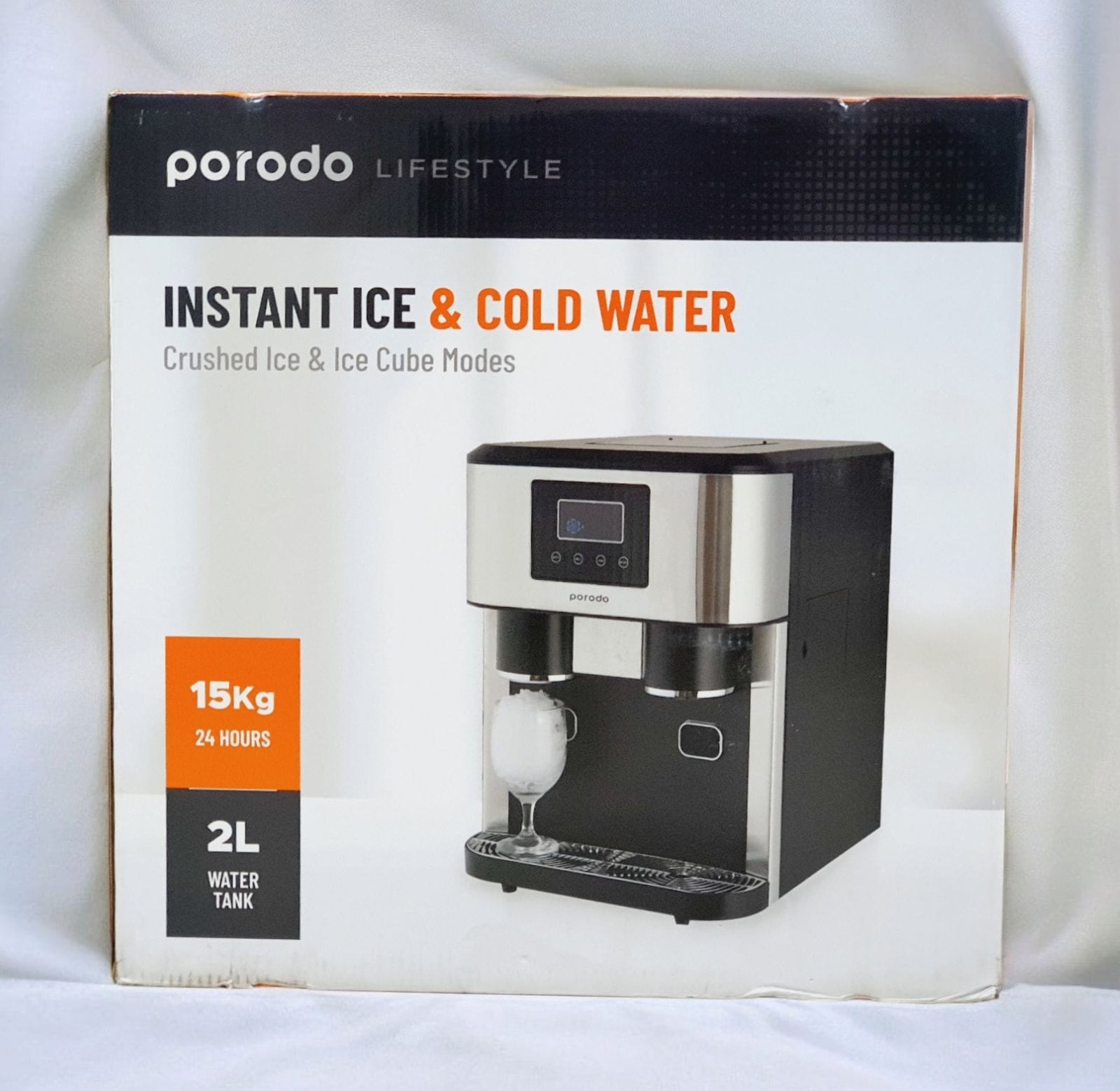 Porodo Lifestyle Instant Ice & Cold Water Fusion Machine (Crushed Ice/Ice Cube Modes) - Black thumbnail 3