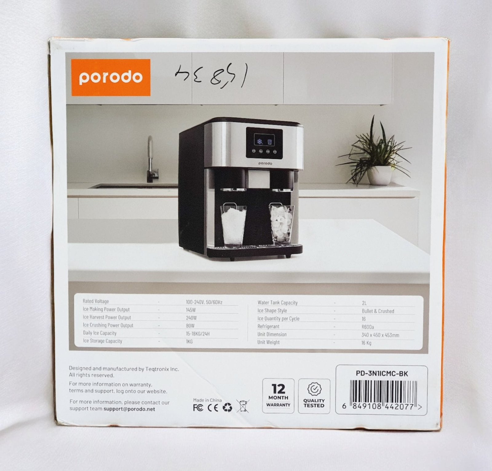 Porodo Lifestyle Instant Ice & Cold Water Fusion Machine (Crushed Ice/Ice Cube Modes) - Black thumbnail 7