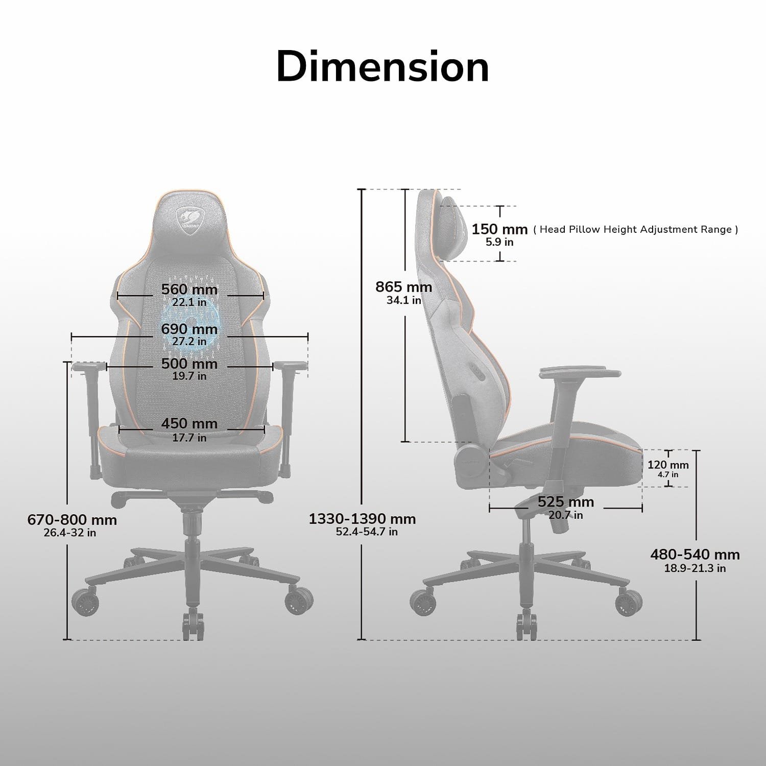 COUGAR NXSYS AERO GAMING CHAIR thumbnail 5