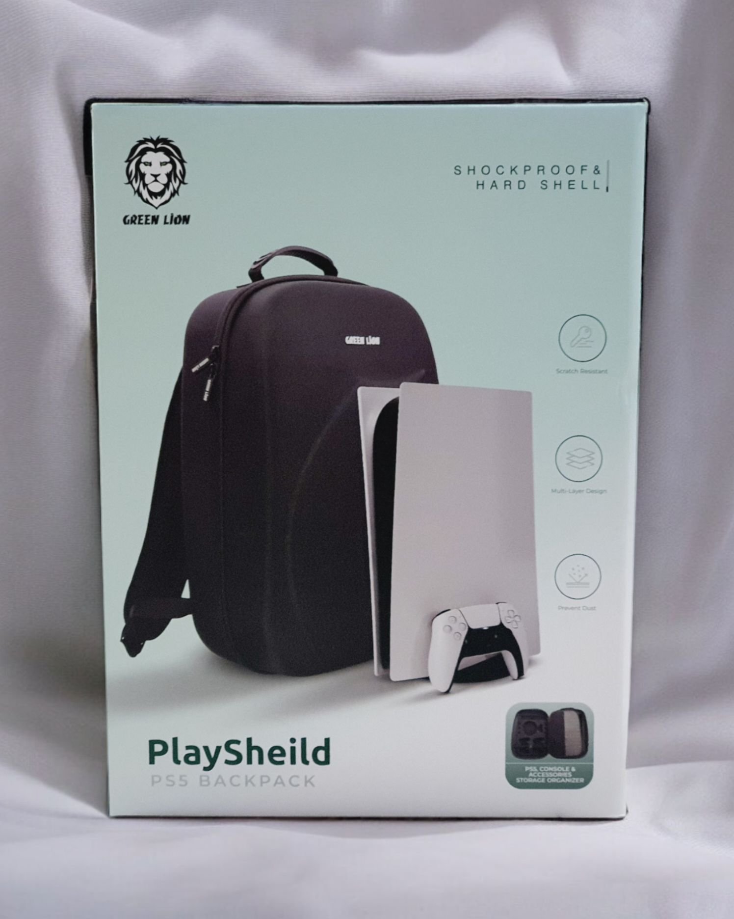 Green Lion PlayShield PS5 Backpack in Sleek Black - GNPLYSPS5BAGNBK thumbnail 5