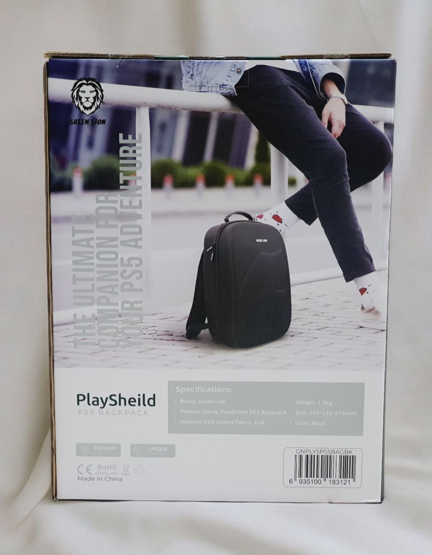 Green Lion PlayShield PS5 Backpack in Sleek Black - GNPLYSPS5BAGNBK thumbnail 6