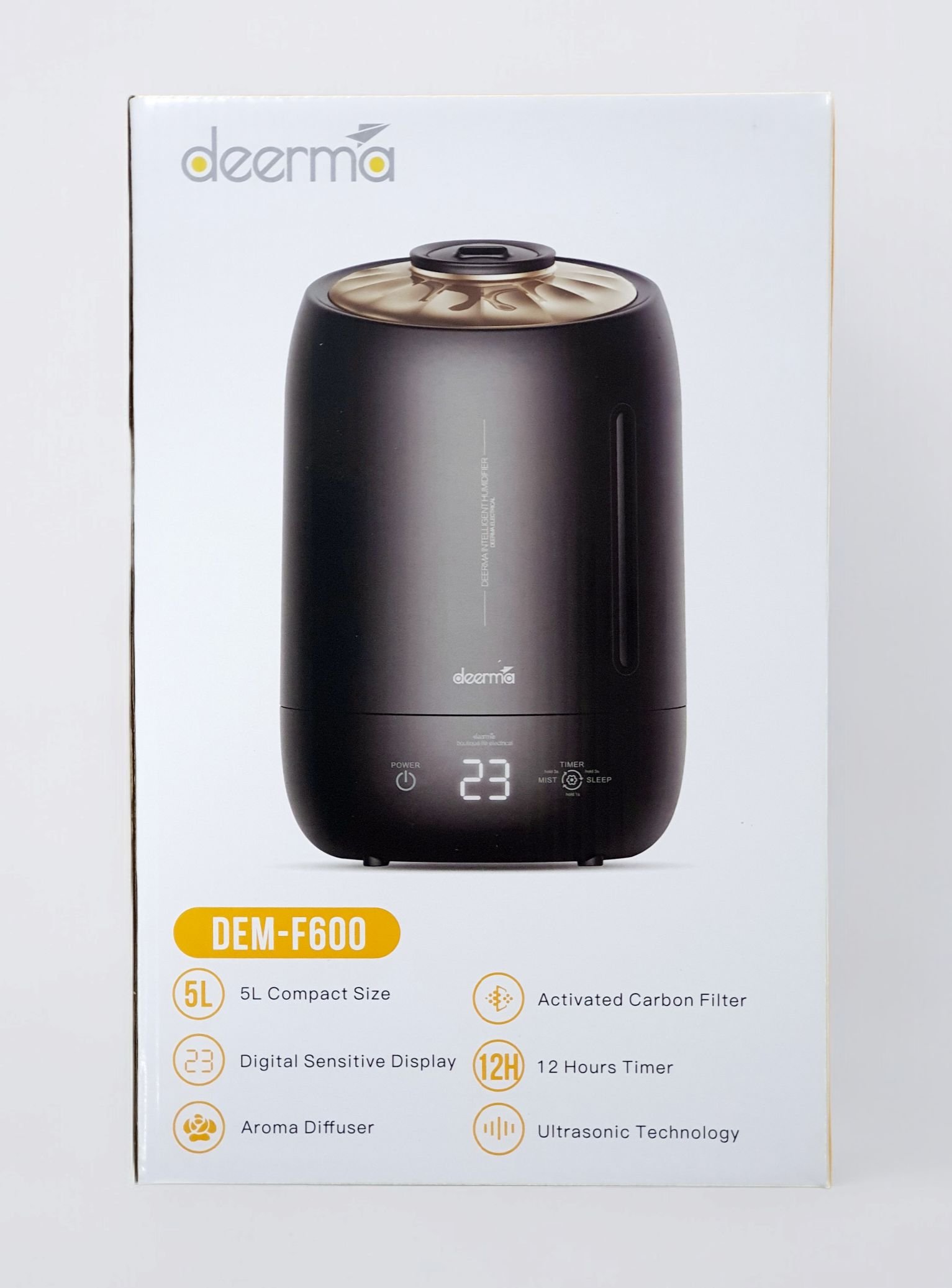 DEERMA DEM-F600 Black Ultrasonic Cool Mist Humidifier | Large Capacity | Whisper-Quiet Operation | Auto Shut-Off | Adjustable Mist Levels thumbnail 3