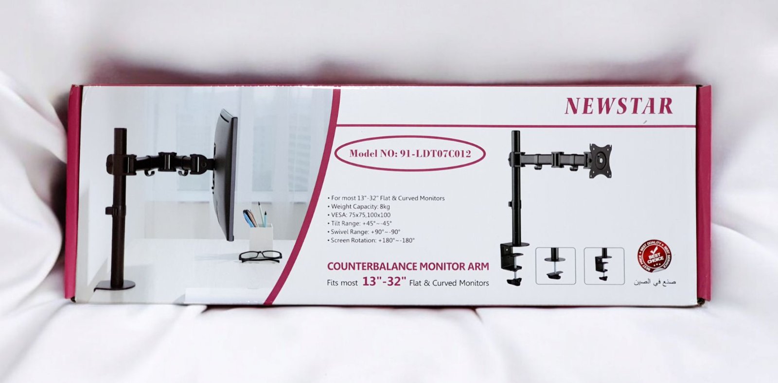 NewStar Monitor Desk Mount 13" to 27" 91-LDT07C012 | Fully Adjustable | VESA Mount Compatible | Space-Saving Solution thumbnail 4