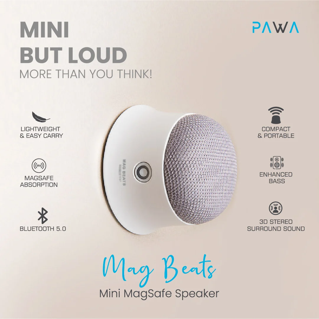 PAWA MAG BEATS MINI MAGSAFE SPEAKER WHITE PW-BTSPKMG2-WH thumbnail 7