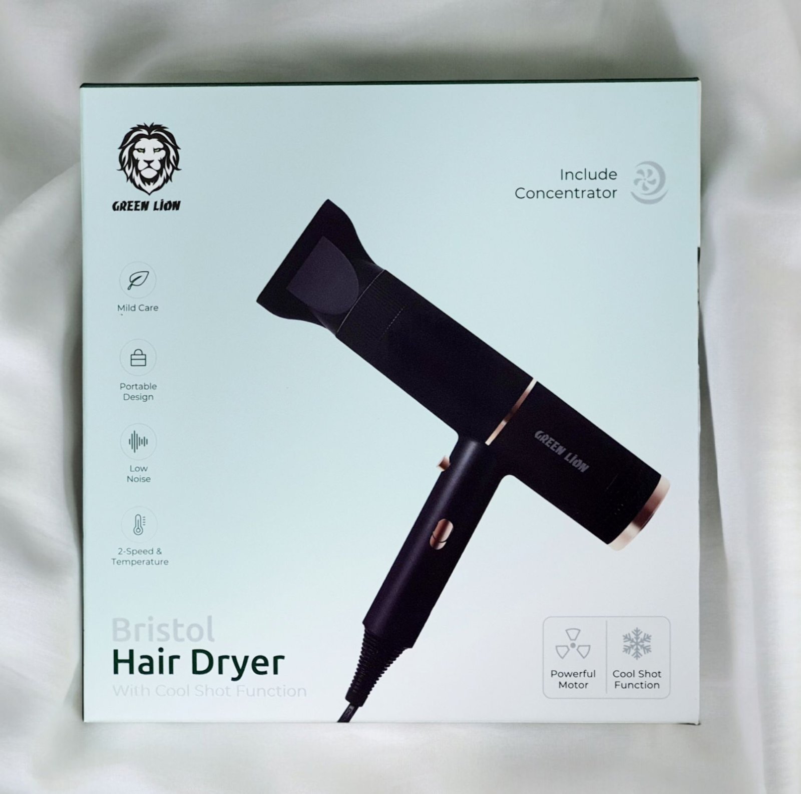 Green Lion Bristol Hair Dryer in Black - GNBRHRDRYBK thumbnail 3