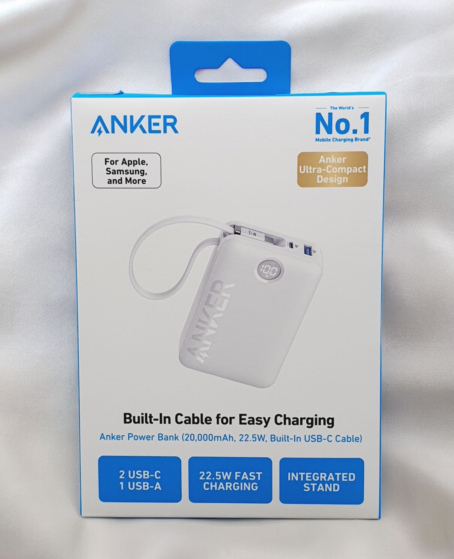 Anker PowerCore 335 20000mAh 22.5W Power Bank with Built-in USB-C Cable A1647HV1 thumbnail 5