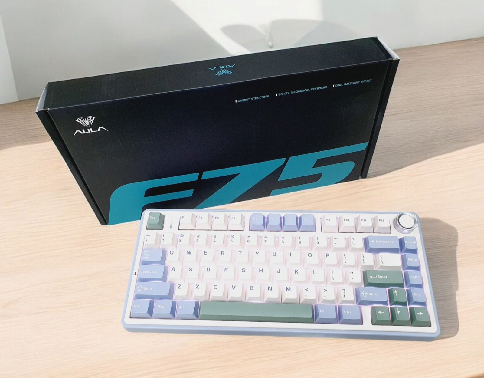 AULA F75 Enchanted Garden Mechanical Gaming Keyboard (75 Keys, 75%, RGB, Tri-Mode, Knob Control, Reaper Switch) - Elegant Design with Enhanced Functionality thumbnail 4