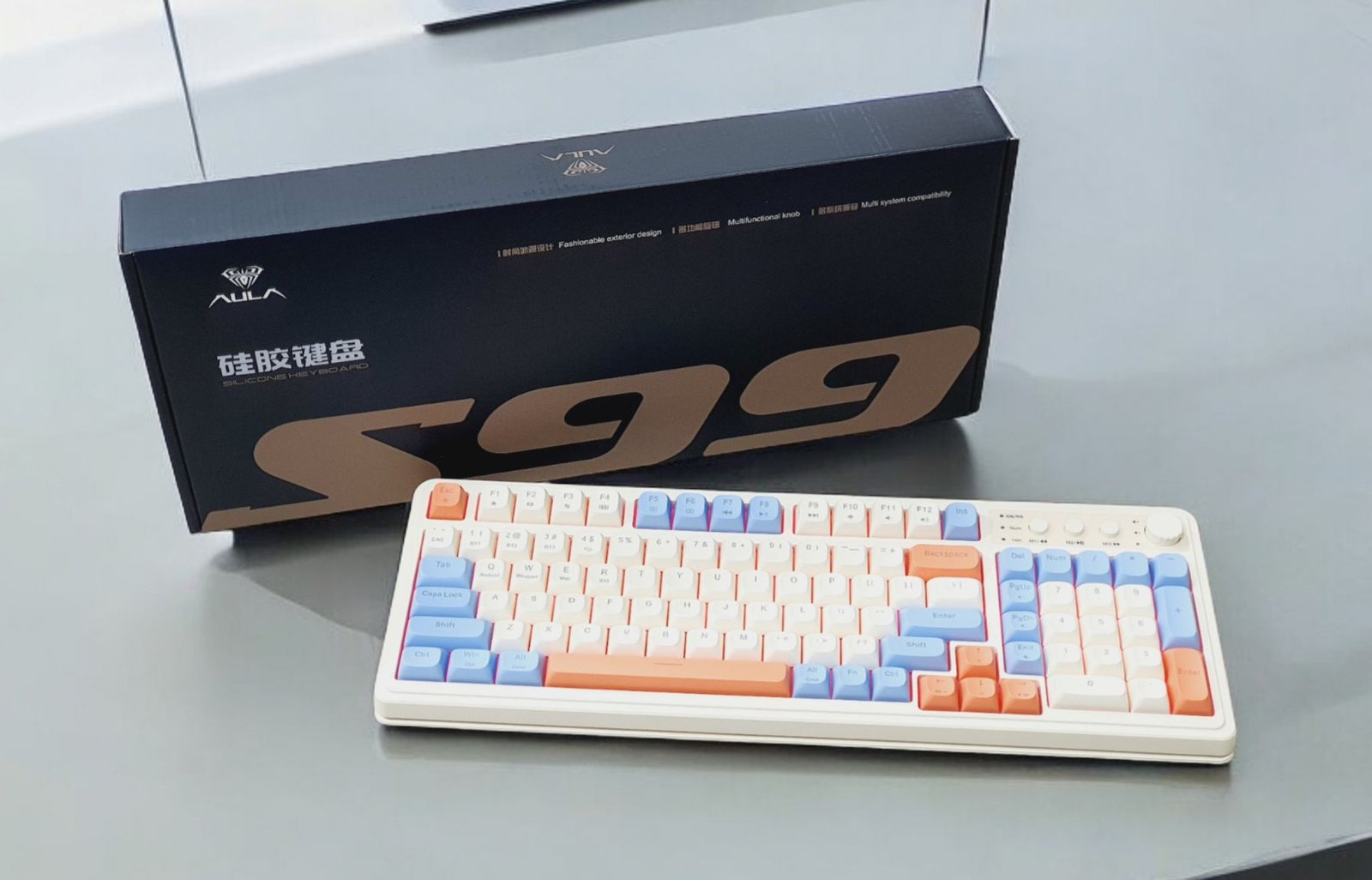 AULA S99 Warm Horizon Mechanical Gaming Keyboard (99 Keys, 99%, Wireless RGB, Tri-Mode, Gasket Mount) - Premium Build with Stunning Illumination thumbnail 3
