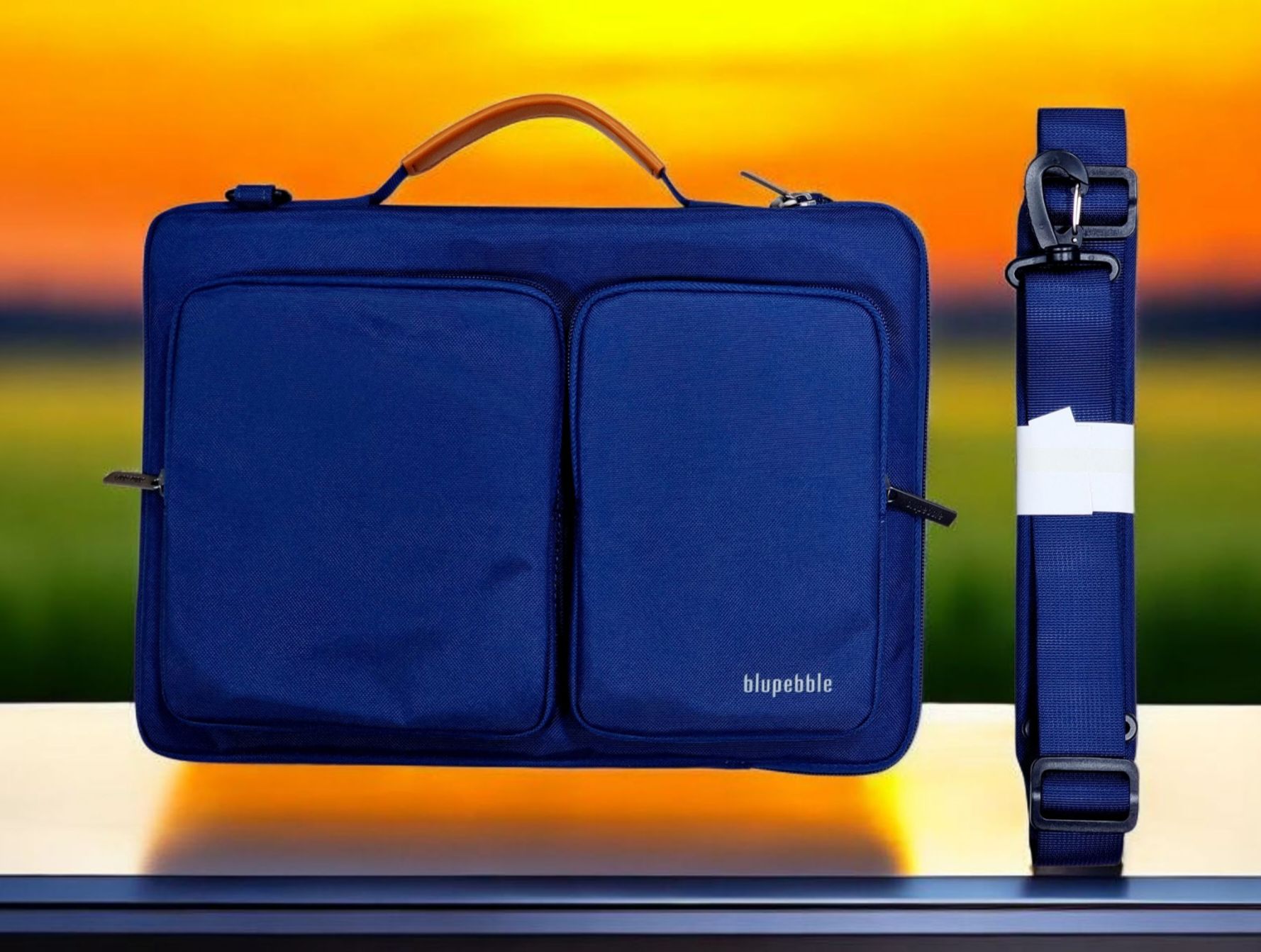 BLUPEBBLE URBAN 14 INCH LAPTOP BAG BLUE BP-URBAN14-BL thumbnail 3