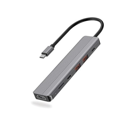 POWEROLOGY 6 IN 1 SLIM 4K HDMI USB C HUB PD 100W USB MICRO SD GRAY P61HBCGY thumbnail 11
