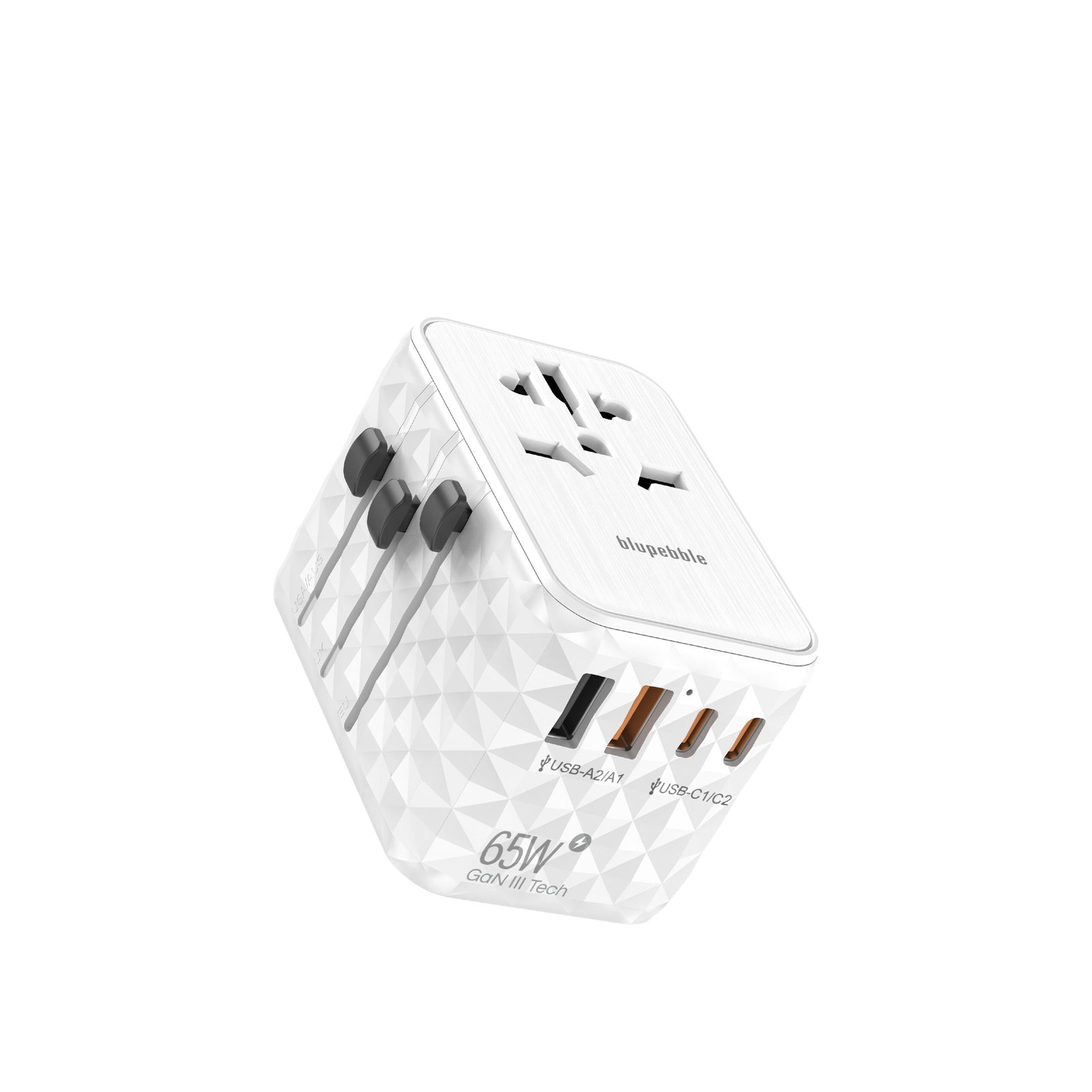 BLUPEBBLE PASSPORT 2.1 WORLD TRAVEL ADAPTER WITH PD 65W + 2 USB-C + 2USB-A thumbnail 18
