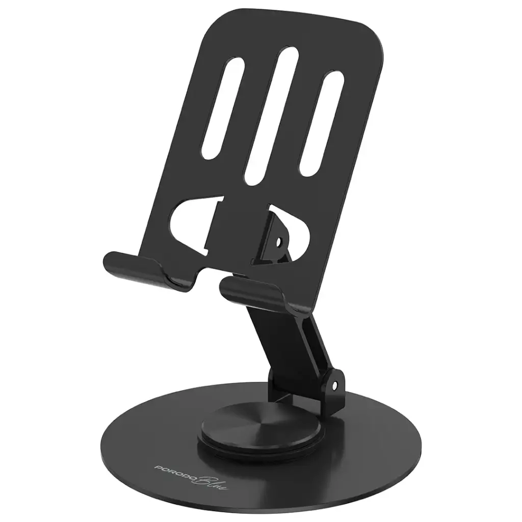 PORODO BLUE DESKTOP PHONE HOLDER 360 ROTATING BASE BLACK PBW02BK thumbnail 4