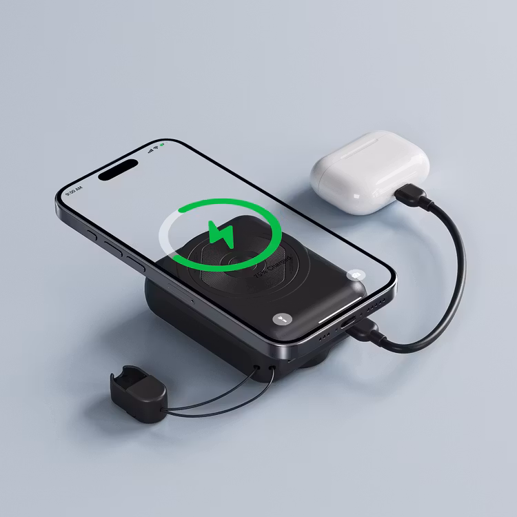 PORODO POWER BANK 10000MAH MAGSAFE DETACHABLE LIGHTNING CABLE PD 22.5W 15W BLACK PD-PBFCH082-BK thumbnail 11