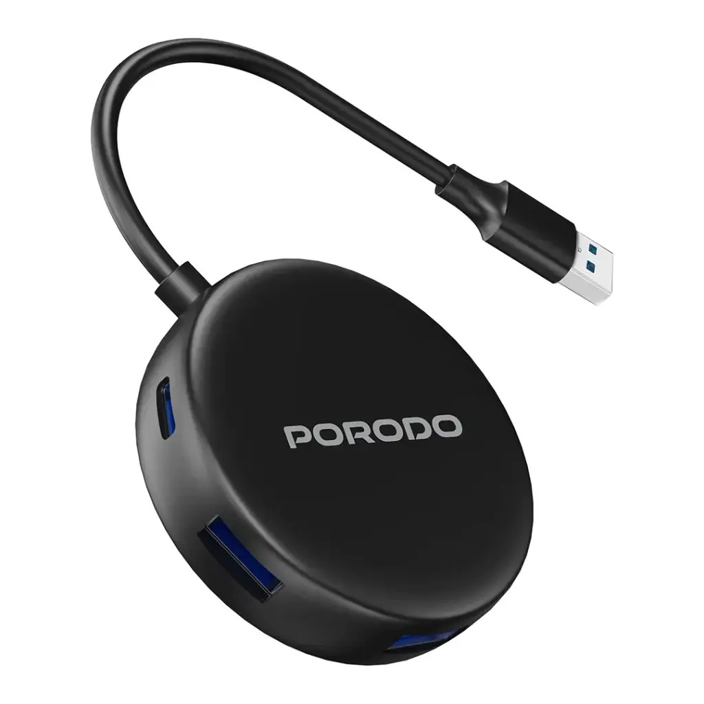 PORODO USB 3.0 MULTI-PORT HUB USB-C POWER SUPORT BLACK PD51CHBBK thumbnail 5