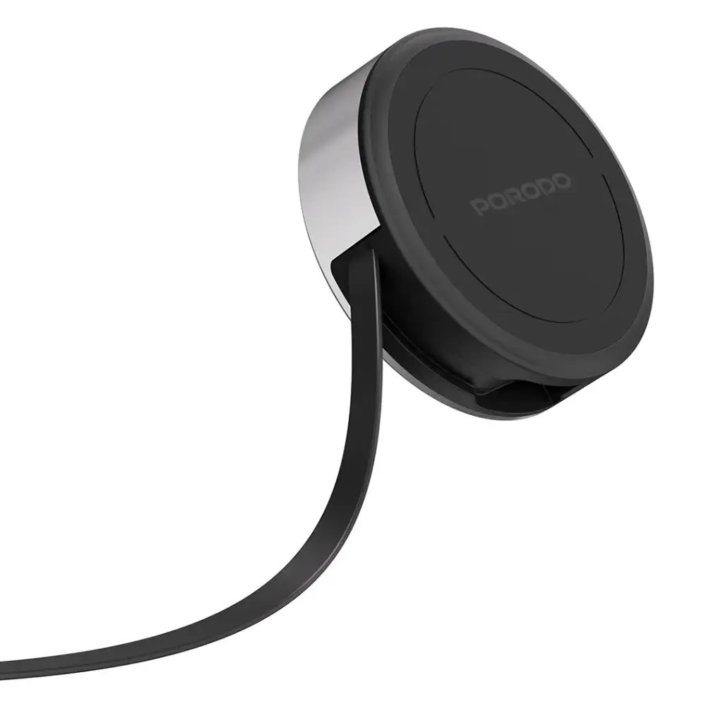 PORODO MAGNETIC WIRELESS CHARGING PAD WITH RETRACTABLE TYPE C CABLE BLACK PDETK22BK