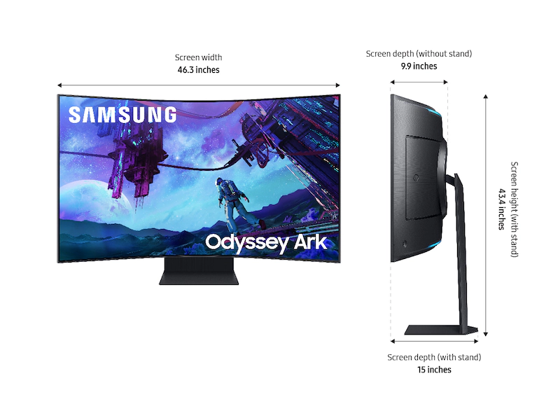 SAMSUNG 55 INCH ODYSSEY ARK 2ND GEN 165HZ CURVED UHD GAMING MONITOR SAMSUNG-LS55CG97WNWXXL thumbnail 12