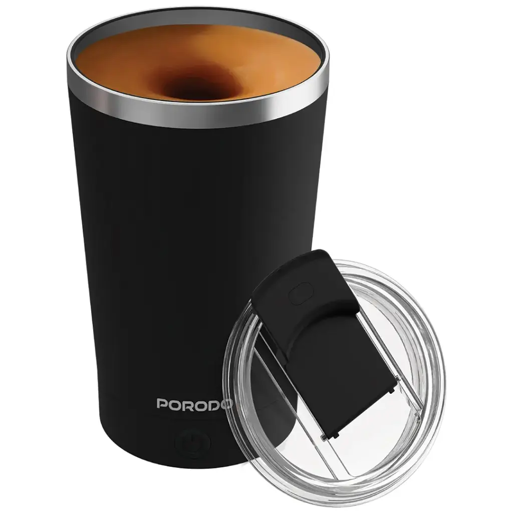 PORODO LIFESTYLE AUTOMATIC MAGNETIC STIRRING MUG HIGH SPEED MIXING BLACK PDSSMHQ168BK thumbnail 3