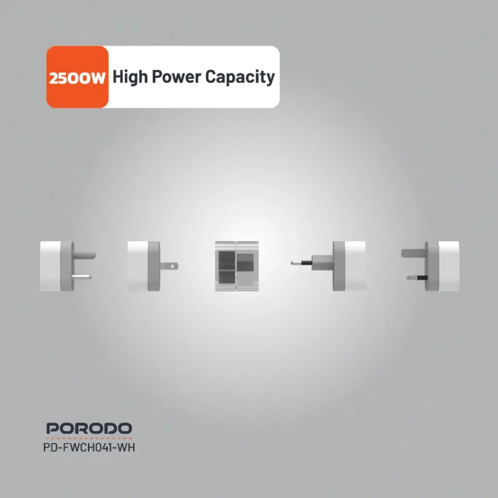 PORODO 150+ COUNTRIES UNIVERSAL AC ADAPTER WHITE PD-FWCH041-WH thumbnail 11