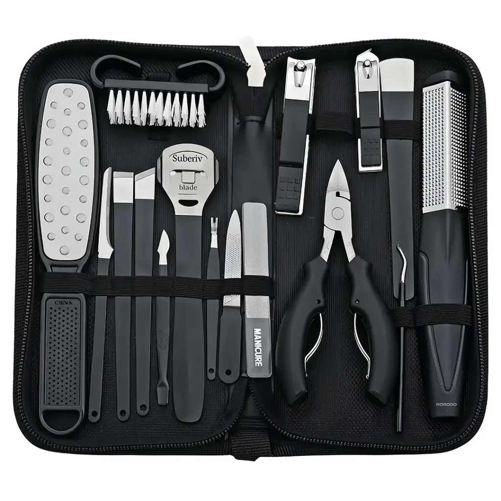 PORODO 16 IN 1 PORTABLE NAIL CLIPPER SET BLACK PDLFST8010BK thumbnail 6