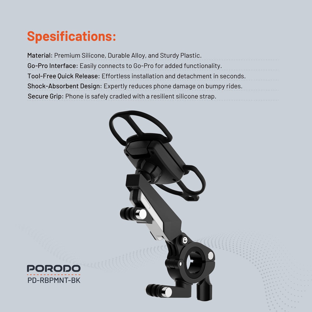 PORODO SHOCK-ABSORPTION BICYCLE MOUNT PD-RBPMNT-BK thumbnail 8