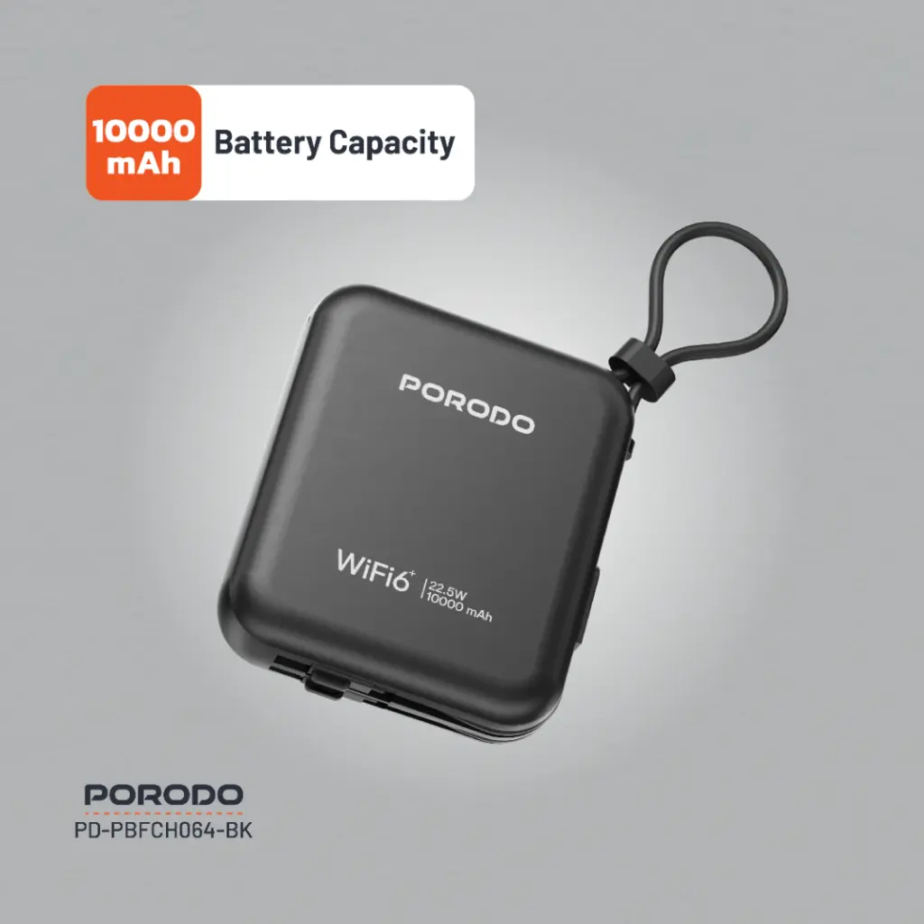 PORODO 4G LTE WIFI 6 POCKET ROUTER PD22.5W BLACK PD-PBFCH064-BK thumbnail 10