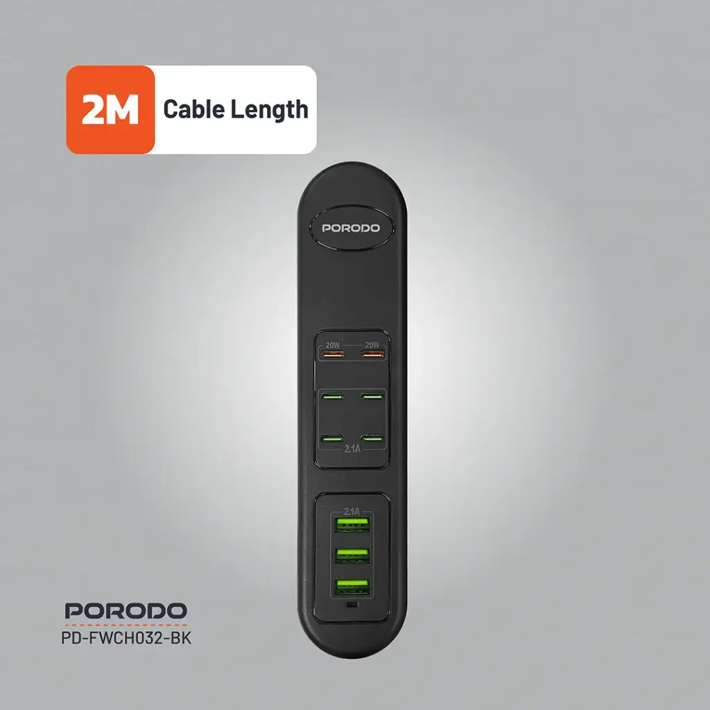 PORODO 50W MULTI PORT USB CHARGING HUB BLACK PD-FWCH032-BK thumbnail 17