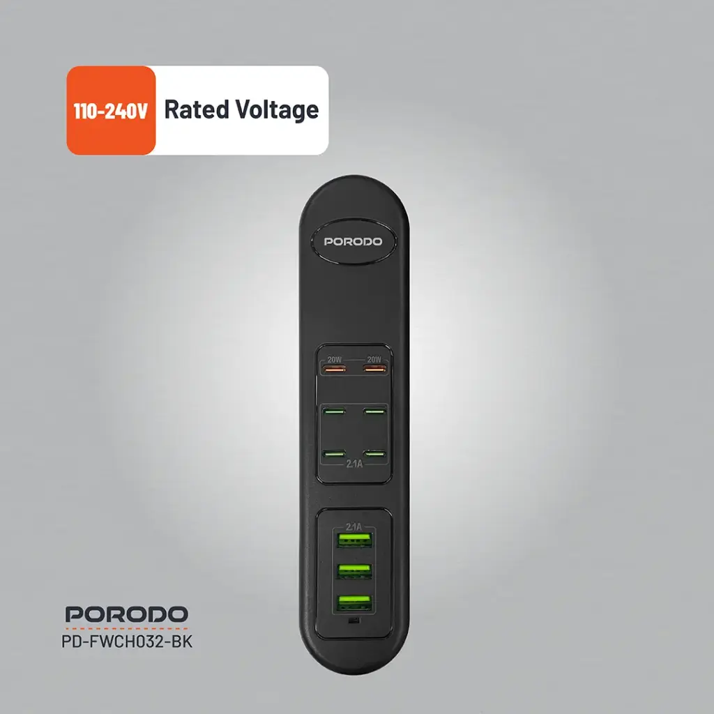 PORODO 50W MULTI PORT USB CHARGING HUB BLACK PD-FWCH032-BK thumbnail 14