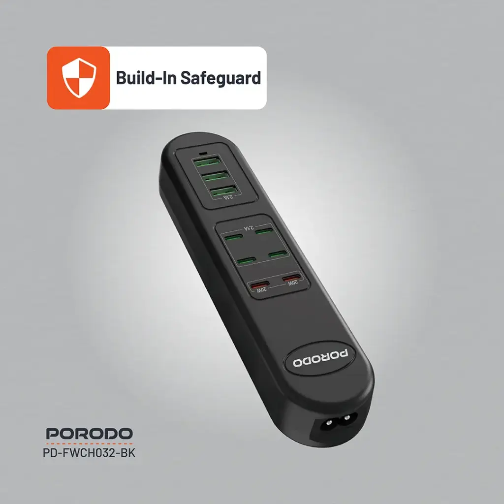 PORODO 50W MULTI PORT USB CHARGING HUB BLACK PD-FWCH032-BK thumbnail 19